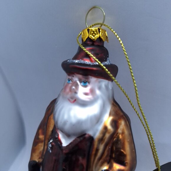 Dept 56 Cowboy Santa With Lasso Blown Glass Ornament Western 5 inches - Picture 2 of 8